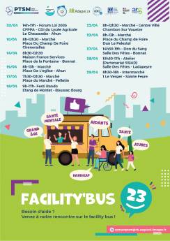 Affiche Facility'bus générale Avril Affiche qui reprends les dates de la tournée du Facility bus.