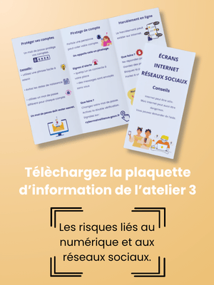 plaquettes risque internet et reseaux photo de la plaquette de l'atelier 3 sur les risques des reseaux socieux et d'internet.