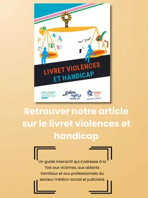 livret violences et handicap photographie de la couverture du livret violences et handicap invitant à le télécharger.